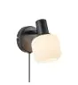 Nordlux Milford Veggbelysning Glass Svart | Egnet for 1x E14