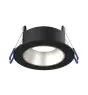 Noxion LED Spot Ares Dyp ring Svart - med Inner Sirkel Sølv | Utskjæring 68mm - incl. GU10 Fitting