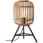 Brilliant Bordlampe Trerow Metall Bambus Brun | Egnet for 1x E27