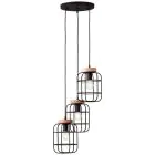 Brilliant Gwen Pendel Lampe Metall Tre Svart | 420mm - Egnet for 3x E27