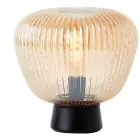 Brilliant Bordlampe Kaizen Glass Metall Svart Beige | 250mm - Egnet for 1x E27