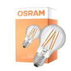 Osram Led Star Classic LED E27 Pære Filament Klar 4.9W 470lm - 827 Ekstra Varm Hvit | Lyssensor