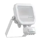 Ledvance LED Flomlys Aluminium Hvit 8W 1200lm 100D - 840 Kald Hvit | IP65 - Bevegelses- Og Lyssensor - Symmetrisk