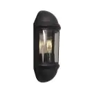Ansell LED Veggbelysning Latina Halv Lantern Svart - Egnet for E27 Opp Til 42W | IP65 - Lyssensor