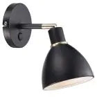 Nordlux Ray Veggbelysning Metall Svart | Egnet for E14
