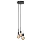 Nordlux Paco Pendel Lampe Metall 3-Spot Svart | Egnet for 3x E27