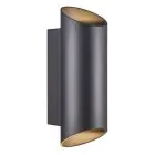 Nordlux Nico Veggbelysning Aluminium Svart Up & Down | IP54 - Egnet for 2x GU10