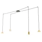 Emibig Pendel Lampe Fuji Stål Gull | Egnet for 1x E14 - Max 10W, 1x GU10 - Max 10W, 2x GX53 - Max 10W