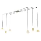Emibig Pendel Lampe Fuji Stål Gull | Egnet for 2x E14 - Max 10W, 2x GU10 - Max 10W, 2x GX53 - Max 10W