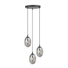 Emibig Pendel Lampe Astral Stål Svart | Egnet for 3x E14 - Max 10W