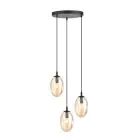 Emibig Pendel Lampe Astral Stål Svart | Egnet for 3x E14 - Max 10W