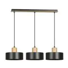 Emibig Pendel Lampe Torin Stål Svart | Egnet for 3x E27 - Max 15W