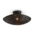 Good&Mojo Taklampe Tanami Rattan Svart | Egnet for 1x E27 