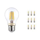 Fordelspakning 10x Noxion Lucent LED E27 Pære filament klar 8.5W 1055lm - 827 ekstra varm hvit - erstatter 75W