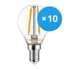 Fordelspakning 10x Noxion Lucent LED E14 Ball filament klar 4.5W 470lm - 827 ekstra varm hvit | erstatter 40W