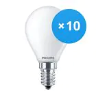 Fordelspakning 10x Philips Corepro LED Lustre E14 Ball matt 4.3W 470lm - 827 ekstra varm hvit | erstatter 40W