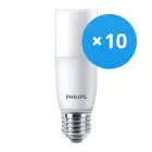 Fordelspakning 10x Philips Corepro LED E27 Tubular Stick matt 9.5W 950lm - 830 varm hvit | erstatter 68W