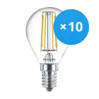 Fordelspakning 10x Philips Corepro LED Lustre E14 Ball filament klar 4.3W 470lm - 827 ekstra varm hvit | erstatter 40W