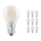 Fordelspakning 10x Ledvance Classic LED E27 Pære filament matt 7.5W 1055lm - 827 ekstra varm hvit | erstatter 75W