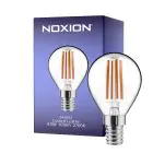 Noxion Lucent Lustre LED E14 Ball filament klar 4.5W 470lm - 827 ekstra varm hvit | dimbar - erstatter 40W
