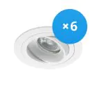 Fordelspakning 6x Noxion Innfelt Spot Logic MR16 Vippbar Hvit | Utskjæring 80mm - GU10 sokkel