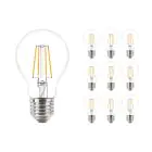 Fordelspakning 10x Philips Corepro LED Pære E27 Pære klar 4.3W 470lm - 827 ekstra varm hvit | erstatter 40W