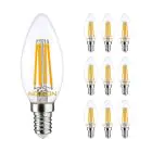 Fordelspakning 10x Noxion Lucent LED E14 Mignon filament klar 4.5W 470lm - 827 ekstra varm hvit | dimbar - erstatter 40W