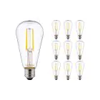 Fordelspakning 10x Noxion Lucent LED E27 Pære filament klar 4W 470lm - 827 ekstra varm hvit | erstatter 40W