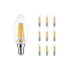 Fordelspakning 10x Noxion Lucent LED E14 Mignon filament klar 4.5W 470lm - 827 ekstra varm hvit | erstatter 40W