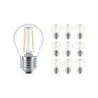 Fordelspakning 10x Philips Corepro LED Lustre E27 Ball filament klar 2W 250lm - 827 ekstra varm hvit | erstatter 25W