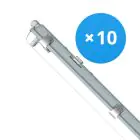 Fordelspakning 10x Noxion LED Lyslister Vanntett Armatur Poseidon V2.0 | Egnet Til 1x150cm LED Lysrør