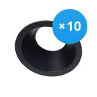 Fordelspakning 10x Noxion Innfelt Spot D-round MR16 svart | Utskjæring 70mm - GU10 sokkel