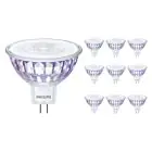 Fordelspakning 10x Philips Master Value LED Spot GU5.3 MR16 7.5W 621lm 36D - 927 ekstra varm hvit | beste fargegjengivelse - dimbar - erstatter 50W