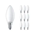 Fordelspakning 10x Philips Corepro LED Mignon E14 Matt 2.2W 250lm 827 Ekstra Varm Hvit - Erstatter 25W