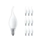 Fordelspakning 10x Philips Corepro LED Mignon E14 Bent-tip Matt 2.2W 250lm - 827 Ekstra Varm Hvit - Erstatter 25W