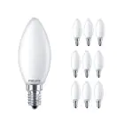 Fordelspakning 10x Philips Corepro LED Mignon E14 matt 4.3W 470lm - 827 ekstra varm hvit | erstatter 40W