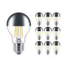 Fordelspakning 10x Philips Classic LED Pære E27 Pære mirror 7.2W 650lm 650lm - 827 ekstra varm hvit | dimbar - erstatter 60W
