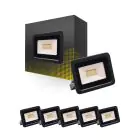 Fordelspakning 6x Bright Choice LED Flomlys 20W 2000lm 100D - 840 Kald Hvit | IP66 - Symmetrisk