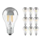 Fordelspakning 10x Ledvance  Classic LED E27 Pære Filament Mirror 6.5W 650lm - 827 Ekstra Varm Hvit | Erstatter 50W