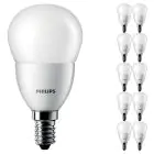 Fordelspakning 10x Philips Corepro LED Lustre E14 Ball matt 2.8W 250lm - 827 ekstra varm hvit | erstatter 25W