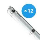 Fordelspakning 12x Noxion LED Lyslister Vanntett Poseidon V3.0 18-30W 2340-4200lm - 830-865 CCT | 120cm - Kabelgjennomføring (5x2.5mm2)