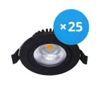 Fordelspakning 25x Noxion LED Vippbar Slim Spot Svart Runde 6W 550lm 60D - 927 Ekstra Varm Hvit | 85mm - IP54 - Dimbar - Beste Fargegjengivelse