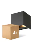 Fordelspakning 4x D'Lite Veggbelysning Elingen Svart Up & Down 4.9W 480lm - 830 Varm Hvit | IP65