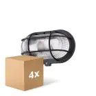 Fordelspakning 4x D'Lite Veggbelysning Ecco Svart Oval | IP44 - Egnet for 1x E27