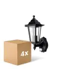 Fordelspakning 4x D'Lite Veggbelysning Helora Svart | IP44 - Egnet for 1x E27 - Bevegelsessensor