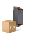 Fordelspakning 10x Nordlux Nico Veggbelysning Aluminium Svart Up & Down | IP54 - Egnet for 2x GU10