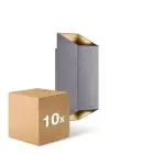 Fordelspakning 10x Nordlux Nico Veggbelysning Aluminium Antrasitt Up & Down | IP54 - Egnet for 2x GU10