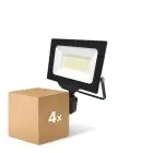 Fordelspakning 4x Noxion LED Flomlys Beamy G3 50W 5500lm 110D - 840 Kald Hvit | IP44 - Bevegelses- og Lyssensor - Symmetrisk