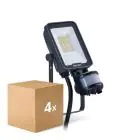 Fordelspakning 4x Philips LED Flomlys Ledinaire BVP167 10W 1200lm 110D - 830-840-865 CCT | IP65 - Bevegelses- og Lyssensor - Symmetrisk