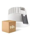 Fordelspakning 10x Ledvance LED spot Mørklight Aluminium Hvit 8W 680lm 36D - 930 varm hvit | Utskjæring 68mm - IP44 - beste fargegjengivelse - dimbar